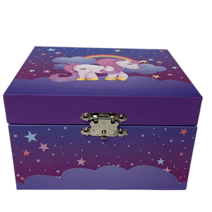Boîte à <span class=keywords><strong>musique</strong></span> personnalisée pour petite fille, bijoux licorne pour enfants, boîte à <span class=keywords><strong>musique</strong></span> en papier, organisateur de bibelots - Product Image 1