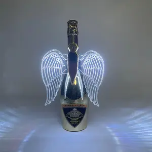 Rechargeable Champagne Cover Led Sparkler Light Aluminum Alloy Acrylic Angel Wings Led Strobe Baton Lights For Nightclub Bar