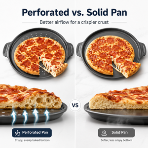 <span class=keywords><strong>Teglia</strong></span> <span class=keywords><strong>per</strong></span> <span class=keywords><strong>Pizza</strong></span> Perforata da 14 Pollici Senza PFAS, Antiaderente in Acciaio al Carbonio con Fori <span class=keywords><strong>per</strong></span> Forno, <span class=keywords><strong>Teglia</strong></span> Anti-Ruggine con Manici - Product Image 5