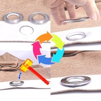 Kit d'œillets métalliques pour rideaux, anneaux de bricolage, Kit d'œillets métalliques, diamètre intérieur, silencieux, Pack métallique coulissant