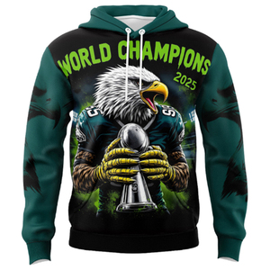 (배송 없음) DOVEARK OEM 맞춤형 승화 프린팅 미국 필라델피아 풋볼 스포츠 팀 마스코트 유니섹스 남성 풀오버 후드티 - Product Image 4