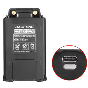 Baofeng BL-5L แบตเตอรี่ UV5r ความจุสูง3800mAh แบตเตอรี่ Li-ion ชนิด C พอร์ต Li-ion สำหรับ<span class=keywords><strong>5RE</strong></span> UV-5R Baofeng 5RT UV5RA เครื่องรับส่งวิทยุ - Product Image 1