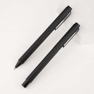 Bolígrafo de Aluminio Negro Cepillado con Acabado Mate Personalizado, Bolígrafos de Punta Redonda / Bolígrafos de Rodillo / Lápiz Mecánico - Product Image 5