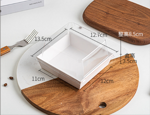 Bandeja Cuadrada para Pastelitos para Llevar al por Mayor con Tapa Transparente Antivaho de PET para Tiramisú, <span class=keywords><strong>Mousse</strong></span>, Fruta y Postres Inflados - Product Image 6