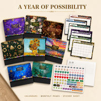Calendrier de bureau anglais 2027, 12 mois, avec feuille d'autocollants, reliure spirale, planificateur de table, papier couché