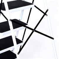 Échelle pliante en acier à 4 marches, large, antidérapante, avec main courante, couleur personnalisée, capacité 150 kg, conforme EN 131, pour supermarché et escalier