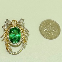 Broche élégante en cristal de zircon vert avec nœud, épingle de col raffinée, fleur de poitrine exquise pour femme