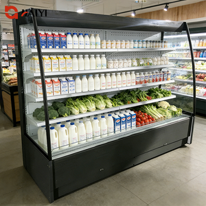 Refrigerador Abierto Comercial para Supermercado, de Acero Inoxidable, con Control Electrónico de Temperatura y Humedad - Product Image 1