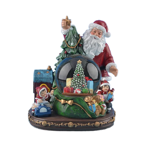 Personnalisé Grande Lumière Musique Automatique Neige <span class=keywords><strong>Père</strong></span> <span class=keywords><strong>Noël</strong></span> Boule de Verre Décoration Boule de Cristal de <span class=keywords><strong>Noël</strong></span> Ornement en Résine - Product Image 1