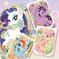 Boîte de boosters de cartes à collectionner My Little Pony Édition Arc-en-ciel, collection de jeux d'anime pour enfants, cartes flash métallisées, jouets cadeaux d'anniversaire