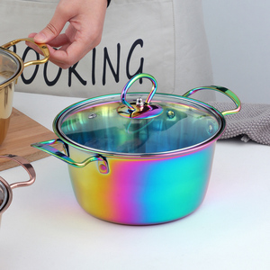 Juego <span class=keywords><strong>de</strong></span> ollas <span class=keywords><strong>de</strong></span> acero inoxidable al por mayor con tapas <span class=keywords><strong>de</strong></span> vidrio, apto para cocinas <span class=keywords><strong>de</strong></span> gas e inducción, olla para sopa para cocinar en casa - Product Image 6