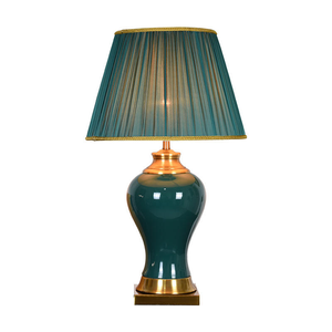 <span class=keywords><strong>Lampe</strong></span> de table personnalisée en céramique verte, style américain simple, chambre à coucher, style chinois, salon européen, hôtel, <span class=keywords><strong>lampe</strong></span> de chevet LED - Product Image 1