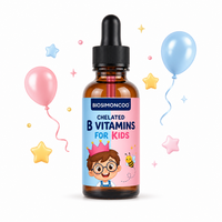 Gouttes liquides de complexe B pour enfants 30 ml, supplément de vitamines B12, B6, B9 méthyliées pour enfants, vente en gros OEM