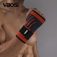 Soporte Elástico para Muñeca VBOSi 5027B, Certificado CE, Unisex, de Nailon, Personalizable, Transpirable, para Gimnasio, Levantamiento de Pesas y Deportes