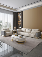 Ensemble de meubles modernes canapés confortables modulaires de luxe canapés de salon sectionnels en cuir Guangdong cuir synthétique 1 ensemble