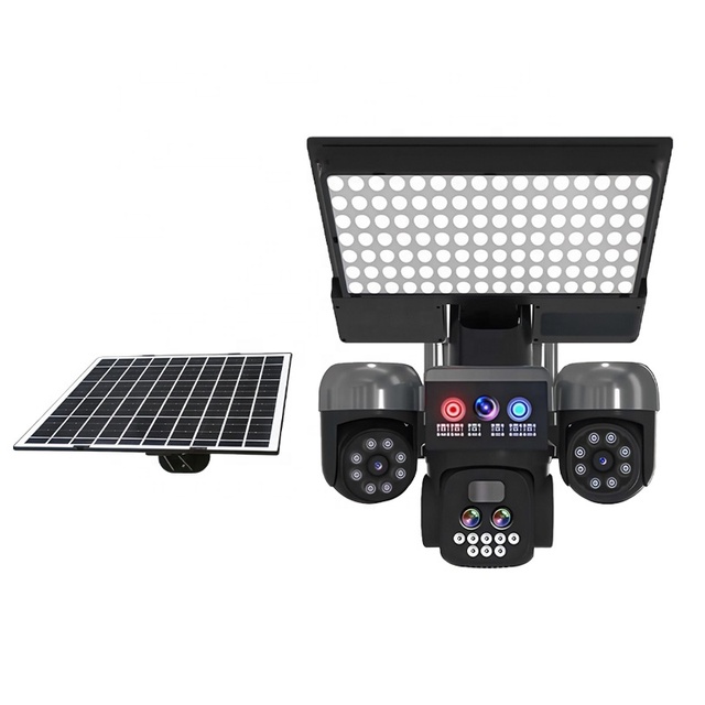 V380 Panoramic 360 Wireless WiFi/4G Solar Camera Monitoring Ball Three Three Lens Sensor Outdoor 6mp Home Security Camera
