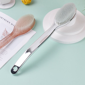 Plastic Oval Bath <b>Brush</b> <b>Back</b> <b>Brush</b> Soft Bristles Long Handle Hangable Gentle Bath <b>Brush</b> for Adults Massage and Bathing - Product Image 2