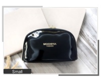 Grand sac à cosmétiques de mode pliable en cuir PU verni brillant à paillettes personnalisées pour dames pochette à fermeture éclair organisateur maquillage