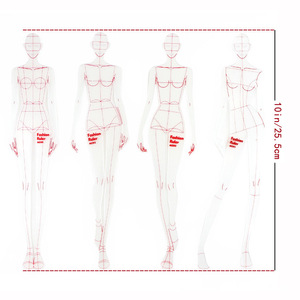 Ensemble de règles de design de mode - Gabarits de modèles de silhouettes humaines pour l'illustration et le croquis de la mode - Product Image 5