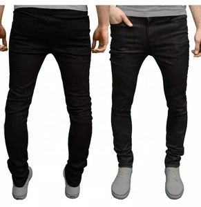 Jeans pour hommes personnalisés skinny déchiré détruit fermeture éclair braguette pantalon en denim extensible <span class=keywords><strong>jean</strong></span> Hip Hop coupe ajustée pour hommes avec des trous - Product Image 3