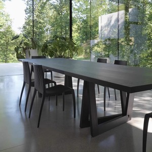 La mesa grande de tablero de madera maciza de diseñador simple y vintage, la opción ideal para reuniones de negocios y trabajo de oficina. - Product Image 3