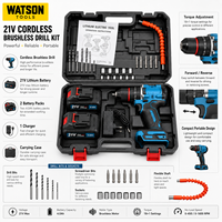 Kit de perceuse sans fil 21V avec 2 batteries, chargeur, mallette de transport et accessoires pour la vente en gros