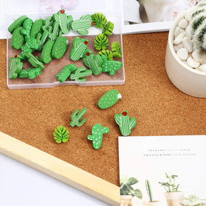 30 Pièces/boîte En Bois <span class=keywords><strong>Cactus</strong></span> Punaises Vert Punaise pour Photos Mur Cartes Babillard ou Liège Punaise de Carte - Product Image 5