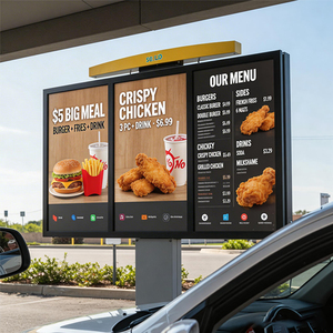 43 49 55 Inch Ultra-Thin IP66 Waterproof 4K Animation <b>Drive</b> Thru Menu Board LCD High Brightness Outdoor Advertising YDH230 55-in - Product Image 4