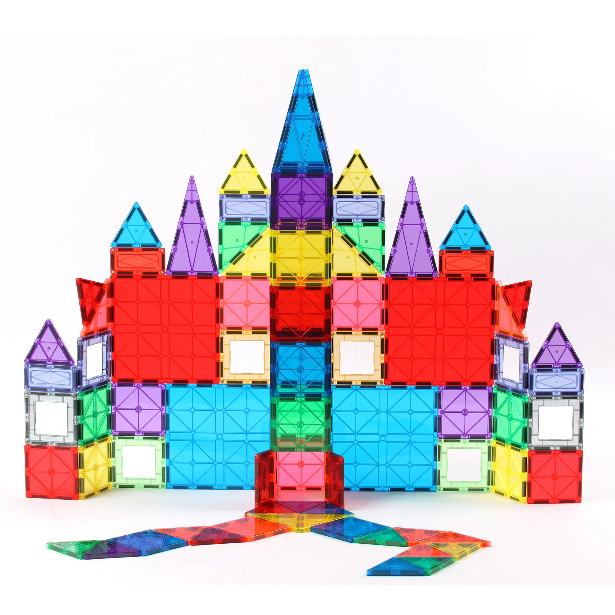 Educação Brinquedos ABS Colorido 100pcs Building Block Sets crianças telhas magnéticas blocos de construção brinquedos