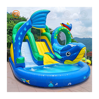 Maison de rebond de dinosaure de fête d'enfants château sautant de dragon combo de videur de château gonflable/toboggan d'eau humide ou sèche