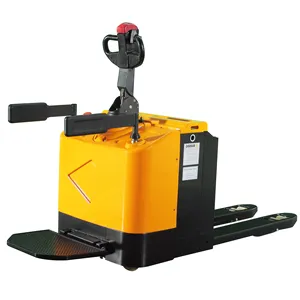 Volledig Elektrische Stand-On Pallet Jack 1500Kg Laadvermogen Mini 1.5ton Hydraulisch Aangedreven Elektrische Pallet Truck