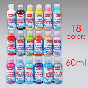 Pintura Acrílica Fluida Foska de 60 ml, 18 Colores, No Tóxica, para Vertido, Arte Fluido, para Estudiantes, Niños y Adultos - Product Image 3