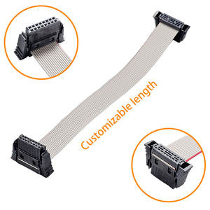 Câble plat gris à pas de 0,635 mm, connecteur SDC 16 broches, 100 mm, OEM UL20674 30AWG, pour produits électriques - Product Image 2