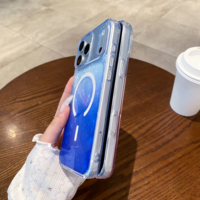 Coque magnétique en PC à motif dégradé, forte adsorption pour iPhone 18 Pro Max 17, antichoc et anti-chute