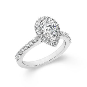 Handgemaakte Custom 14K Wit Goud Met 1ct Peer <span class=keywords><strong>Cut</strong></span> Moissanite <span class=keywords><strong>Diamond</strong></span> Eternity Engagement Ring - Product Image 1