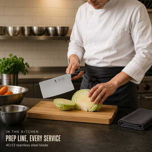 50cr15mov Stainless Steel Chinesisches <strong>Hackmesser</strong> Chinese Cleaver Knife Stainless Steel - Product Image 5