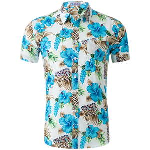 <span class=keywords><strong>Amazon</strong></span> accueilli hommes coton hawaïenne chemise décontractée à manches courtes - Product Image 5