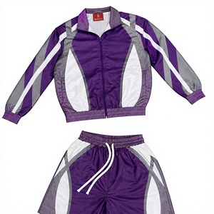Unisex Sporty Lightweight Outdoor Tracksuit Solid Design Quick Dry Full Sleeve Zipper Front <b>Shorts</b> Regular Fit Spring Wear - Product Image 3