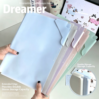 Carpeta de Archivos en Forma de L Mejorada Tab A4, Color Morandi, Gran Capacidad, Carpeta de Documentos de PP, Almacenamiento de Exámenes para Estudiantes, Material de Oficina