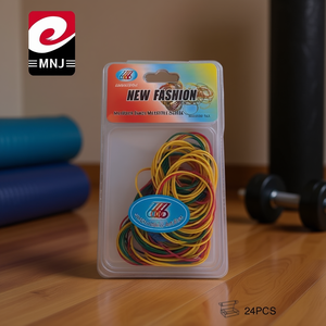 Bandes d'exercice en caoutchouc durables Mnj, 24 pièces, multicolores, emballage sous blister pour la remise en forme et l'entraînement de résistance - Product Image 3