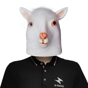 ที่กำหนดเองฮาโลวีนแปลกสัตว์แกะหน้ากากตลกสีขาวน้ำยางที่สมจริงแพะละมั่ง Llama พรรคหน้ากาก - Product Image 1