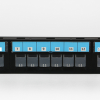 Panel de Conexiones Vacío de 1U y 19 Pulgadas, Cat6 UTP, 24 Puertos RJ45, Material Resistente, Color Negro, con Puerta Antipolvo y Columna de Plástico Extraíble