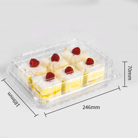 Emballages en PET recyclables pour desserts, boîtes à emporter pour boulangerie, emballages en plastique transparents, boîtes à clapet pour pain, desserts, gâteaux
