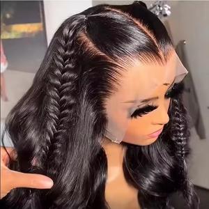 Toptan 13x6 HD dantel peruk, ham işlenmemiş insan saçı tutkalsız, manikür hizalanmış perulu saç HD sırma ön peruk siyah kadınlar için - Product Image 1