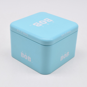 Oferta Especial: Caja Metálica Cuadrada Azul Personalizada con Logotipo, Contenedor de Metal con Tapa para Regalo, Té, Chocolate, Dulces, Relojes - Product Image 2