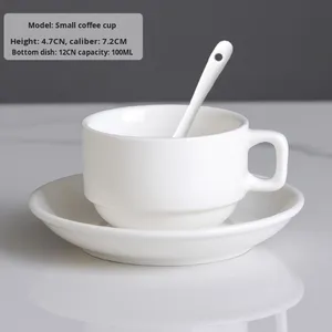 Juego de Taza y Platillo de Café de Cerámica de Color Sólido, Moderno, Portátil y Sencillo, para el Desayuno en Casa y el Té de la Tarde en Hoteles, con Opción de Logotipo Personalizado - Product Image 6