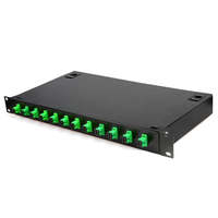 19 Inch 1U SC/FC/LC/ST 12 Port 24 Core Bingkai Distribusi Optik Panel Patch Fiber Optik (ODF) Rakit untuk FTTH