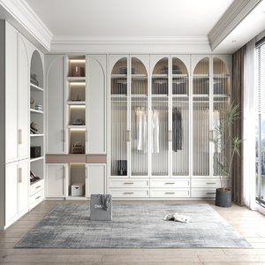 ตู้เสื้อผ้าไม้สั่งทำพร้อมช่องโชว์สินค้าและที่เก็บกระเป๋า เป็นมิตรกับสิ่งแวดล้อม ประหยัดพื้นที่ เฟอร์นิเจอร์ห้องนอนสำหรับโรงแรมและบ้าน - Product Image 1