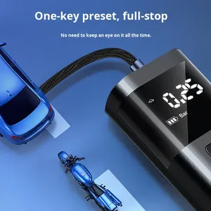 Astree 12V Portable Tire Inflator Digital Display 4 Modes Auto Shutoff LED Light Compact Car Motorcycle - Product Image 4