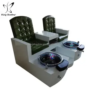 Pedicure spa chairs luxury foot spa chair double pedicure chair with bowl for sale
